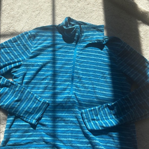 Columbia Electric Blue Striped Fleece – Size L | Mountain Ready | Quarter-Zip | - Picture 2 of 8